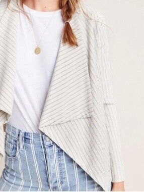 Anthropologie x BlankNYC Linen Striped Jacket